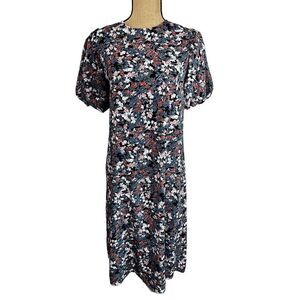 Floral Smocked Midi Dress Size 6 Trad Style Floral Country Sundress Cottagecore